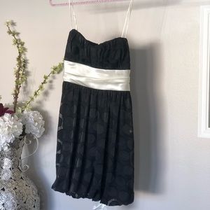 Black polka dot dress